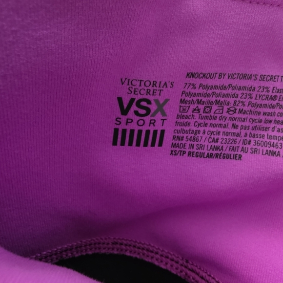 Colorblock Leggings PINK XS Black Victoria's Secret - Picture 3 of 5